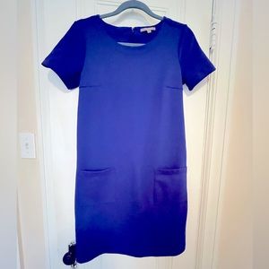 Royal blue tunic dress with patch pockets